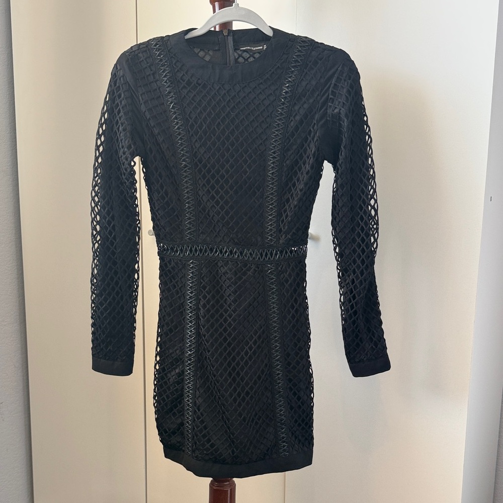 Pretty Little Thing black long sleeve mini dress